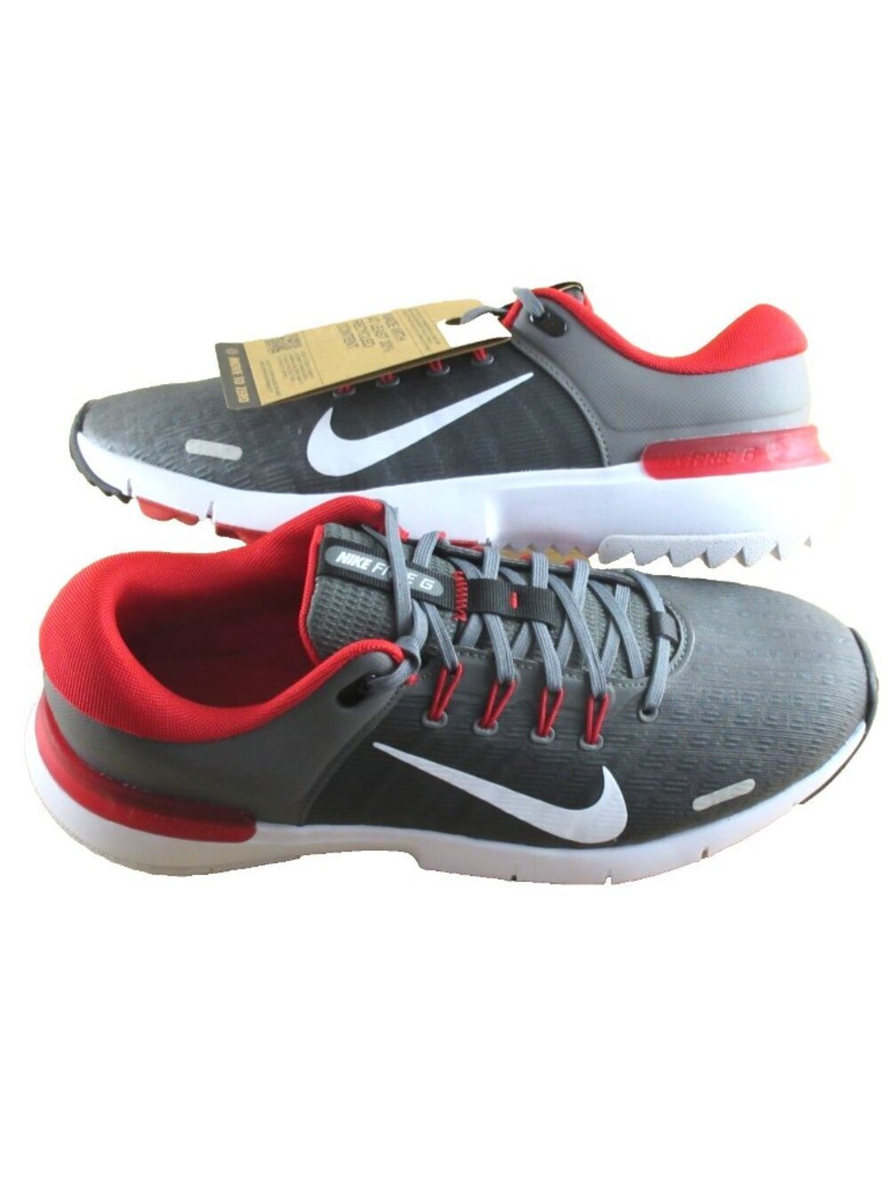 Nike Men's Free Golf NN Golf Shoes Size 9.5 Iron Grey White University Red NEW